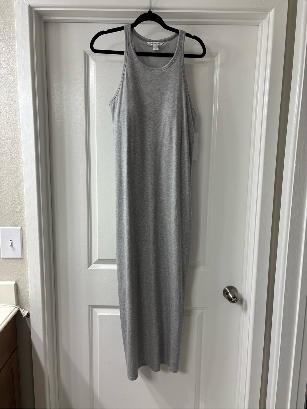 Athleta Gray Rib Maxi Dress
